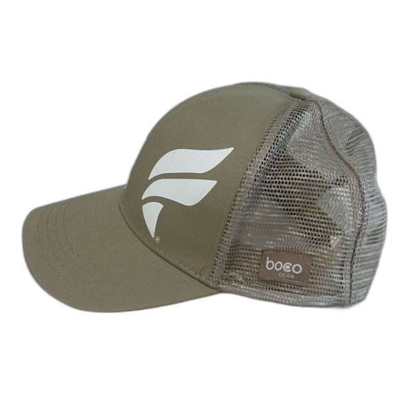 BOCO Cap Hat Unisex Snapback Color Tan SHOW UP Truckers White Gear Fleet Feet - Picture 6 of 10